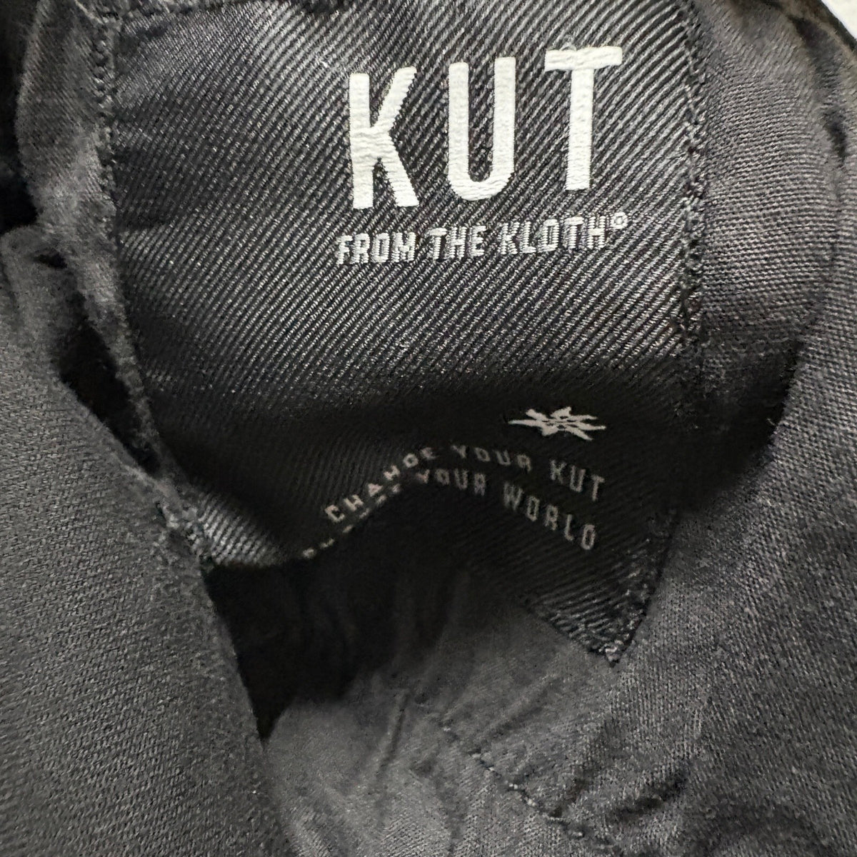 Kut From The Kloth Donna High Rise Ankle Skinny Jeans Womens 14P Black Raw Hem