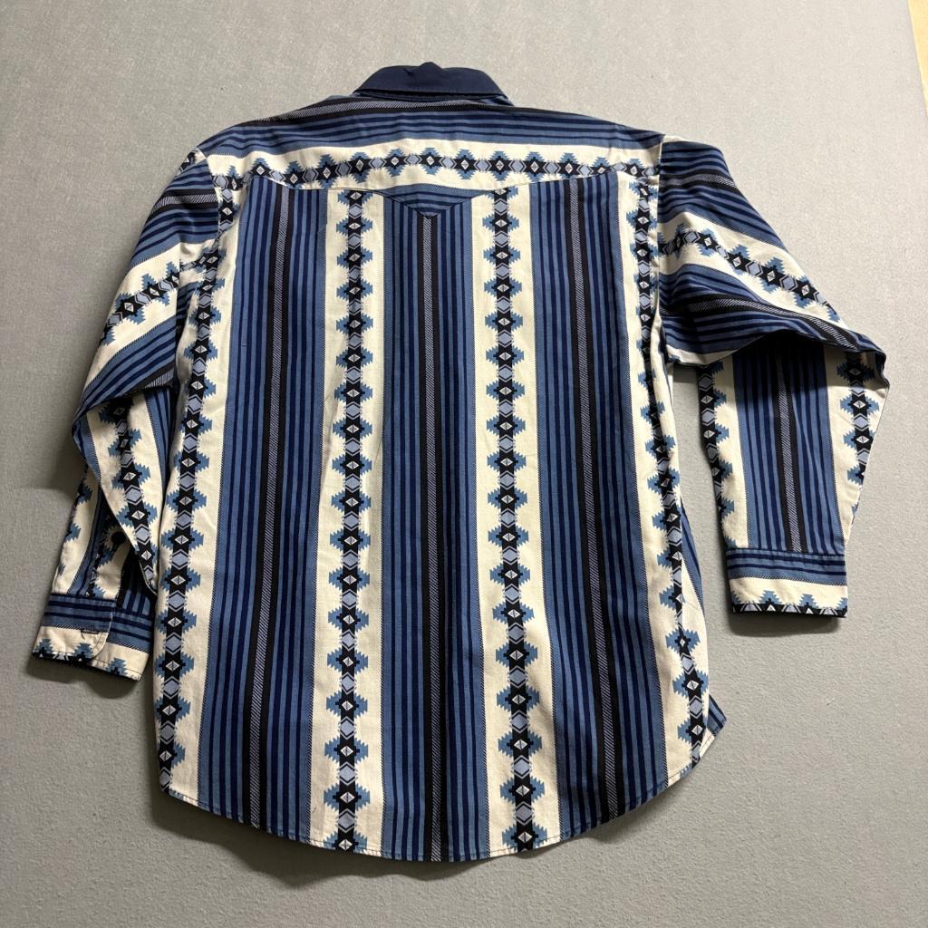 Panhandle Slim Western Shirt Mens Large Colorblock Southwestern Aztec Blue
