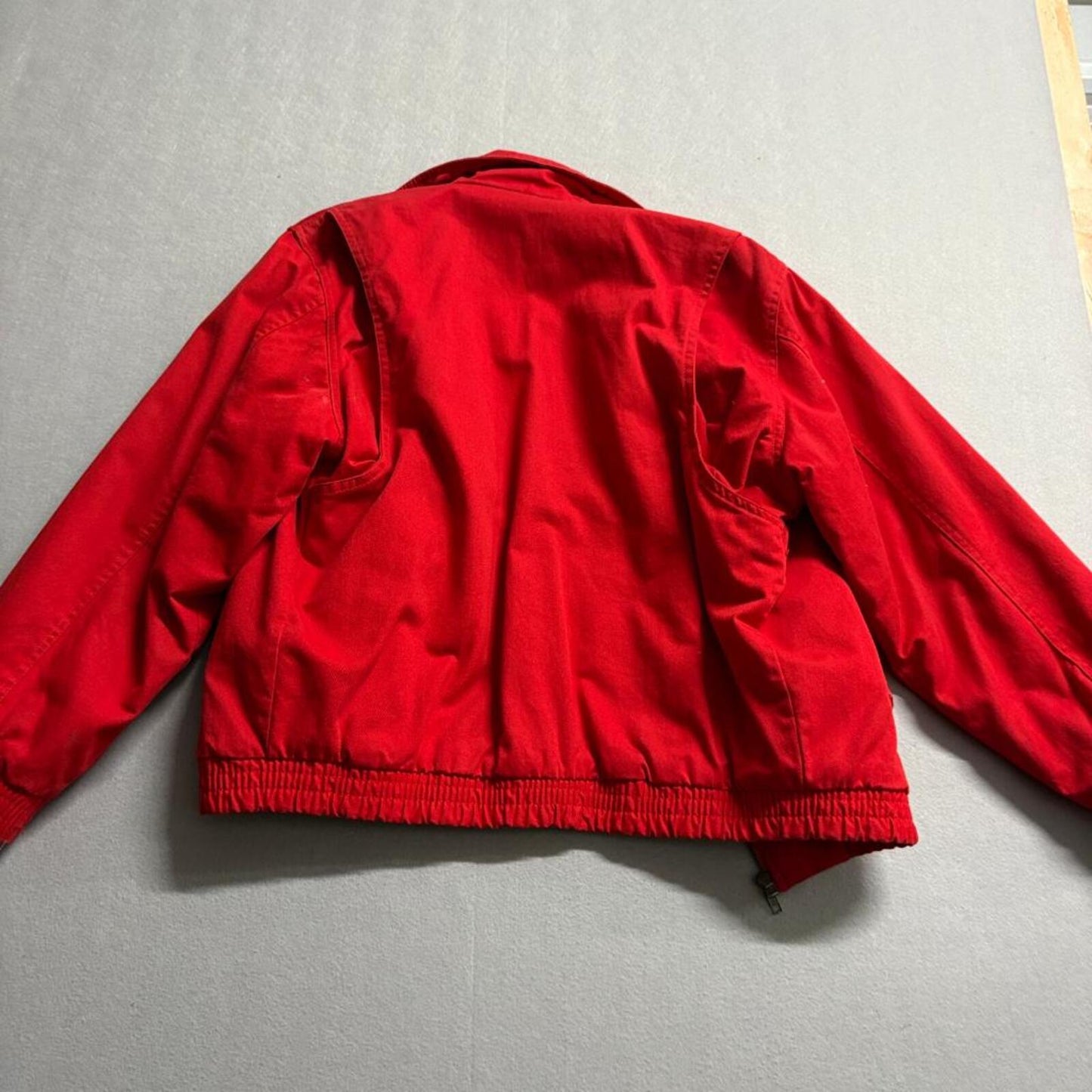 Vintage Stone Ridge Bomber Jacket Mens L Red Cotton Harrington Zip Up Taiwan