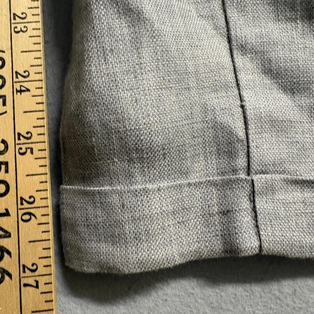 Zara Basic Collection Women's 100% Linen Pants Size 4 Gray Cuffed Ankle Trousers