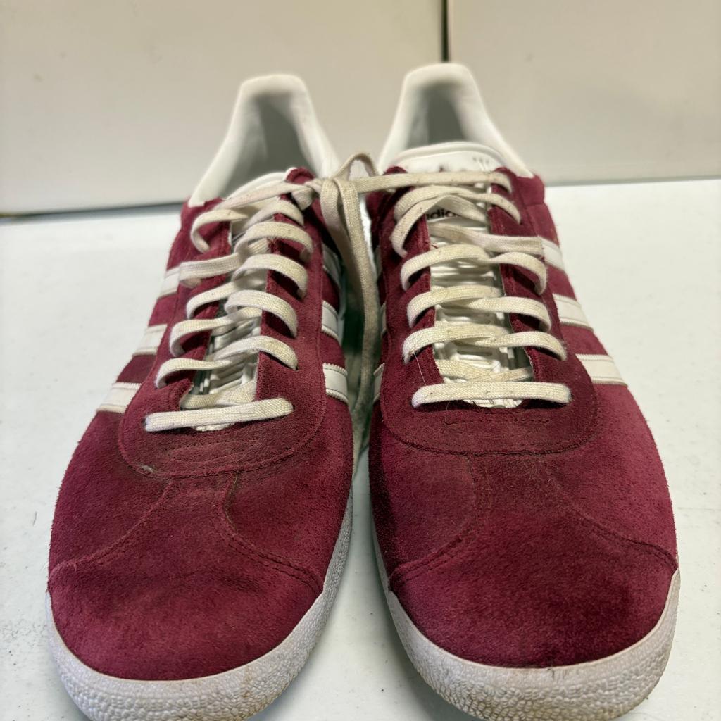 Adidas Gazelle Burgundy Suede Mens Size 13 Maroon White B41645 Low Top Sneakers