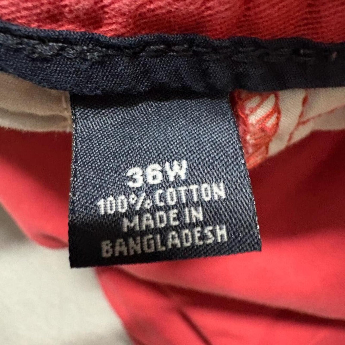 Nautica Chino Shorts Mens 36W Red 100% Cotton Twill Flat Front Casual