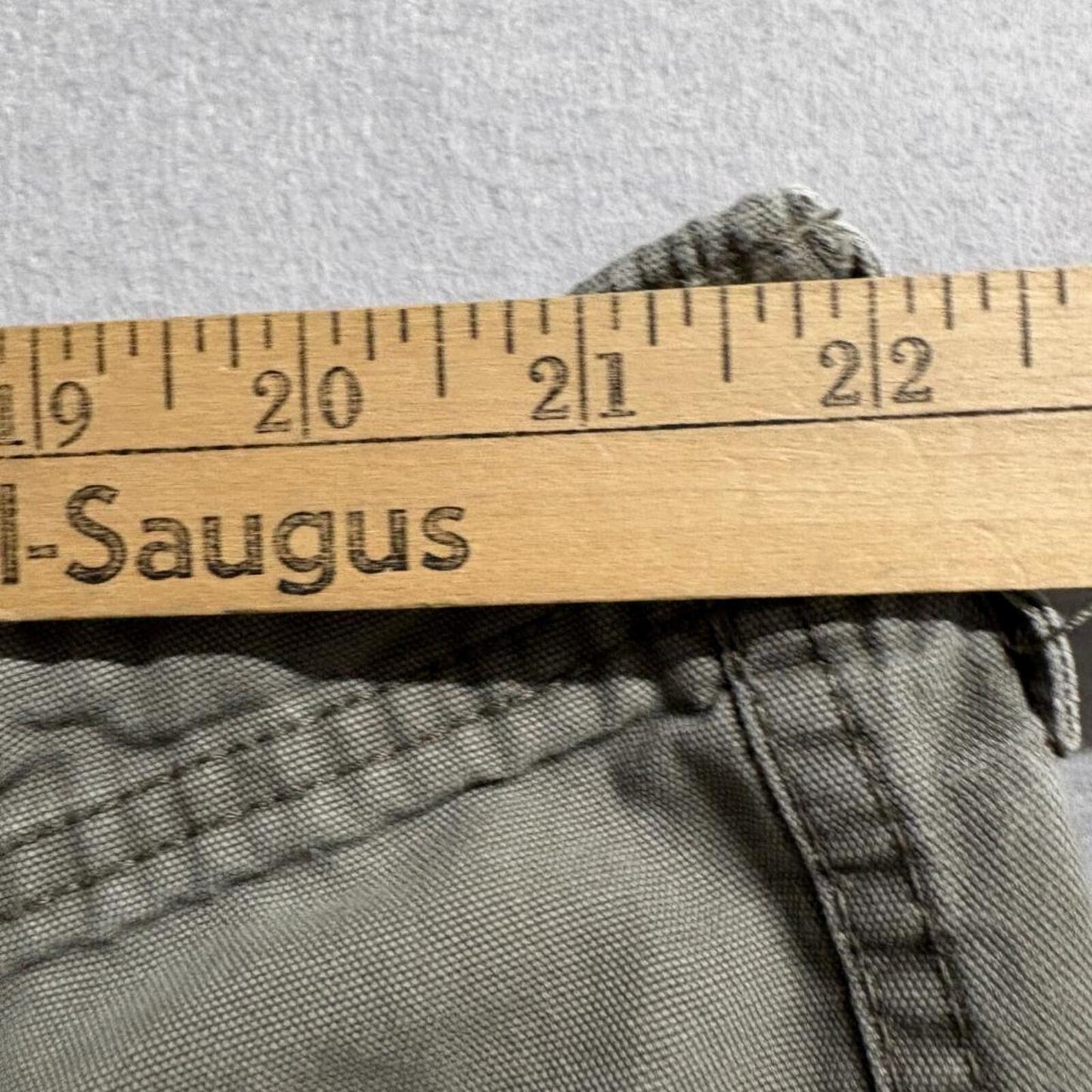 Wrangler Authentic Issue Mens Cargo Shorts 42 Green Cotton Elastic Waist