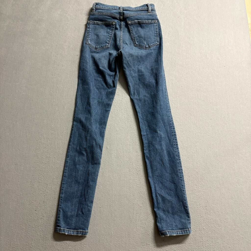 Reformation High Skinny Jeans Womens 23 Blue Denim Rhine Wash High Rise Stretch