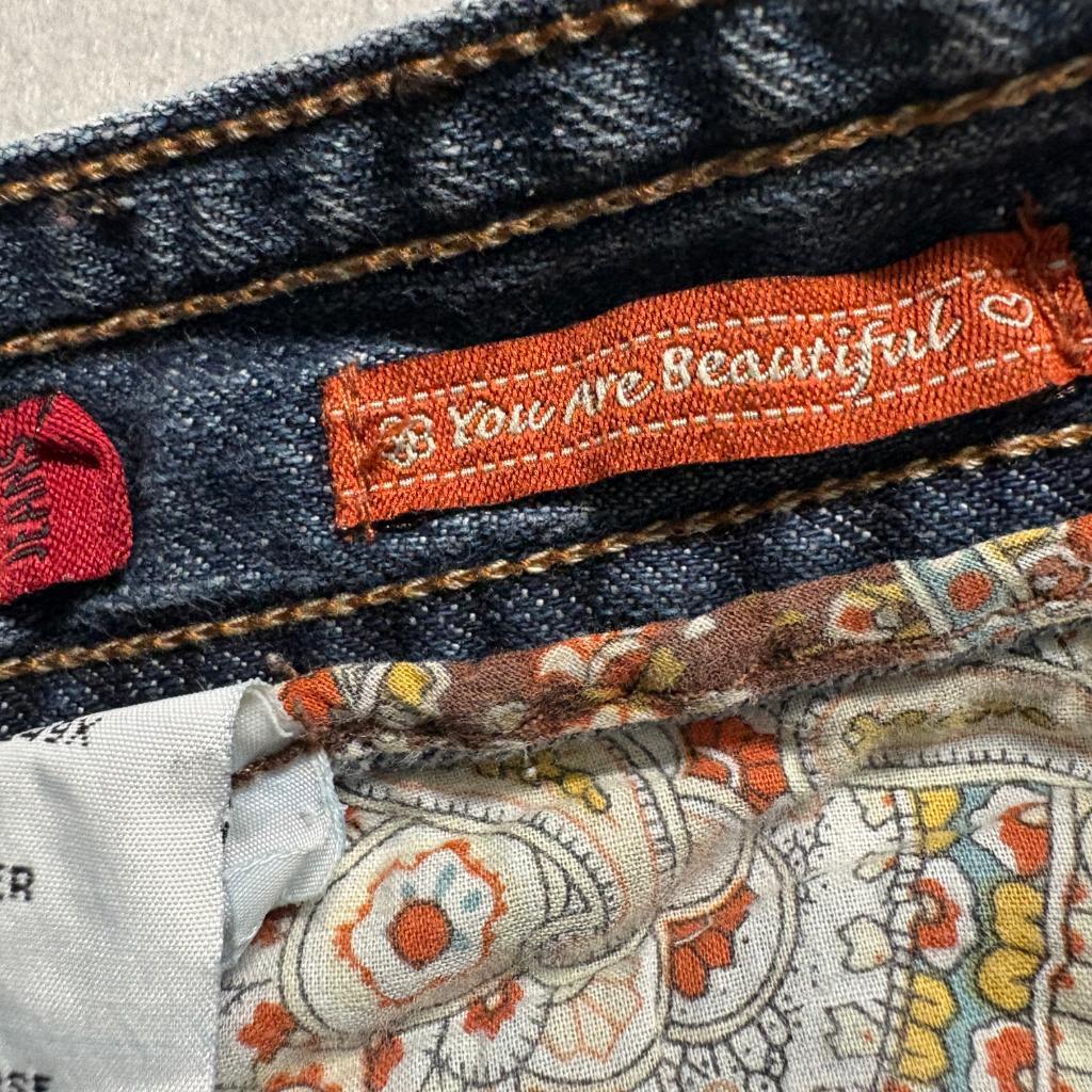 Mudd Jeans Womens Size 3 Blue Denim Low Rise Bootcut Embroidered Pockets Y2K