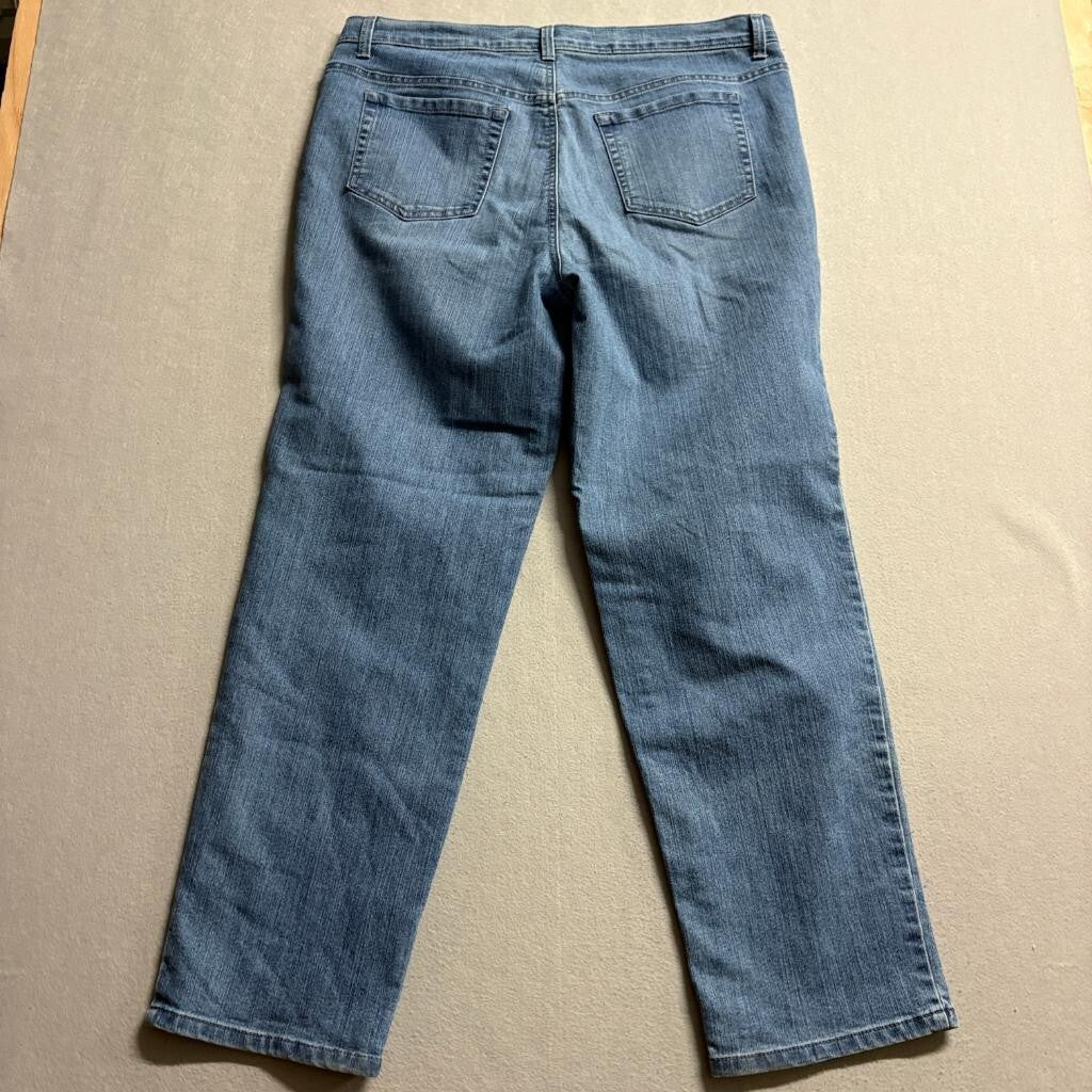 Gloria Vanderbilt Amanda Jeans Womens 16W Blue Denim Classic Straight Leg