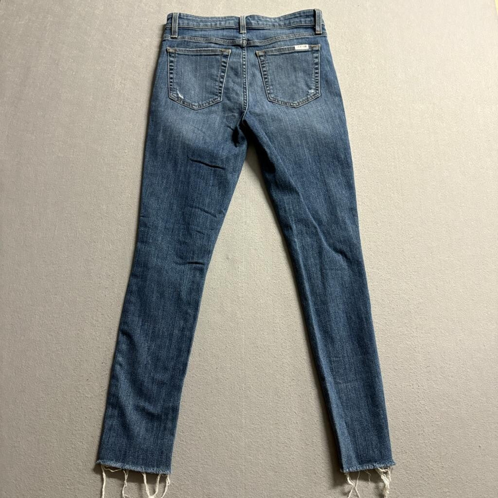 Joe's Jeans High Rise Skinny Ankle Blue Distressed Raw Hem Denim Size 27