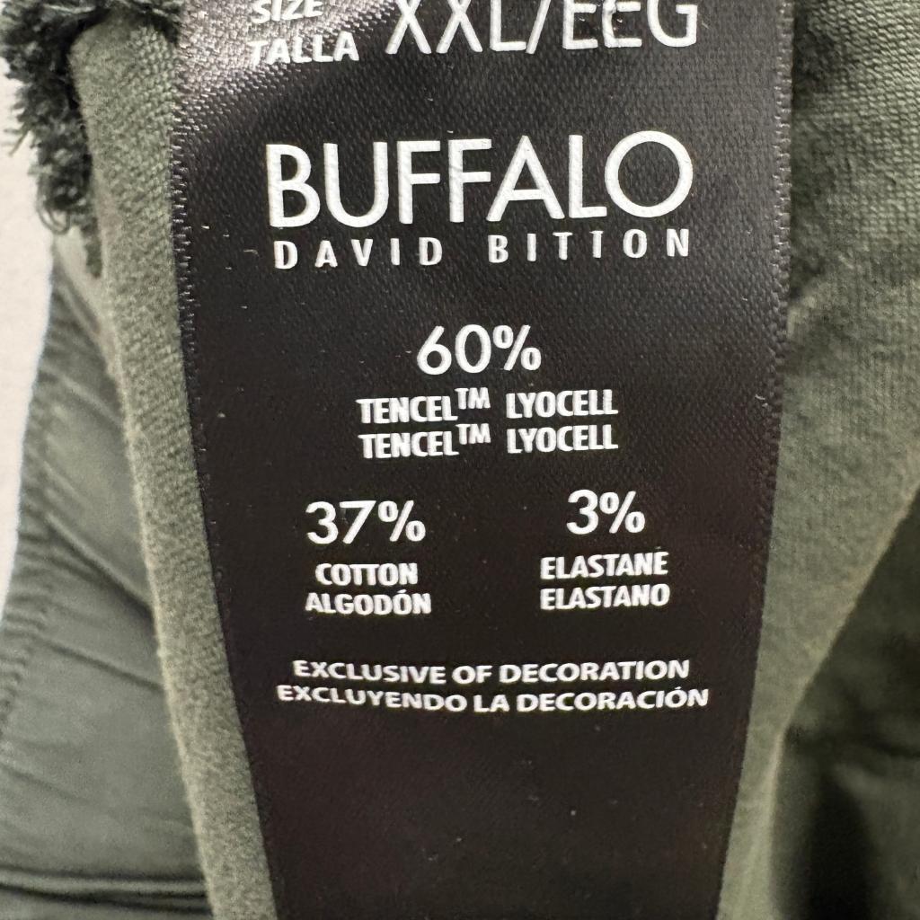 Buffalo David Bitton Womens Pants XXL Green Tencel Blend Drawstring Waist Crop
