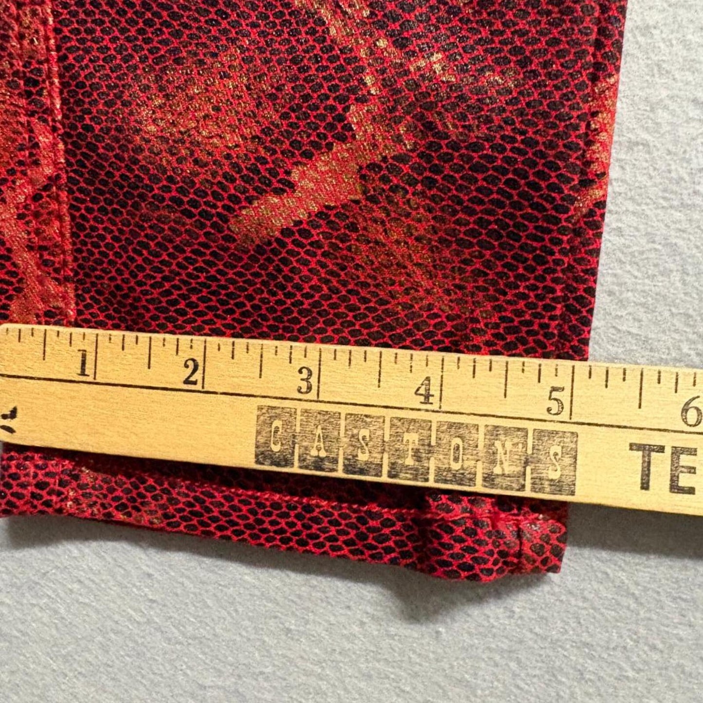 JC & JQ Jeans Womens XL Red Gold Snakeskin Print Stretch Skinny High Rise Pants