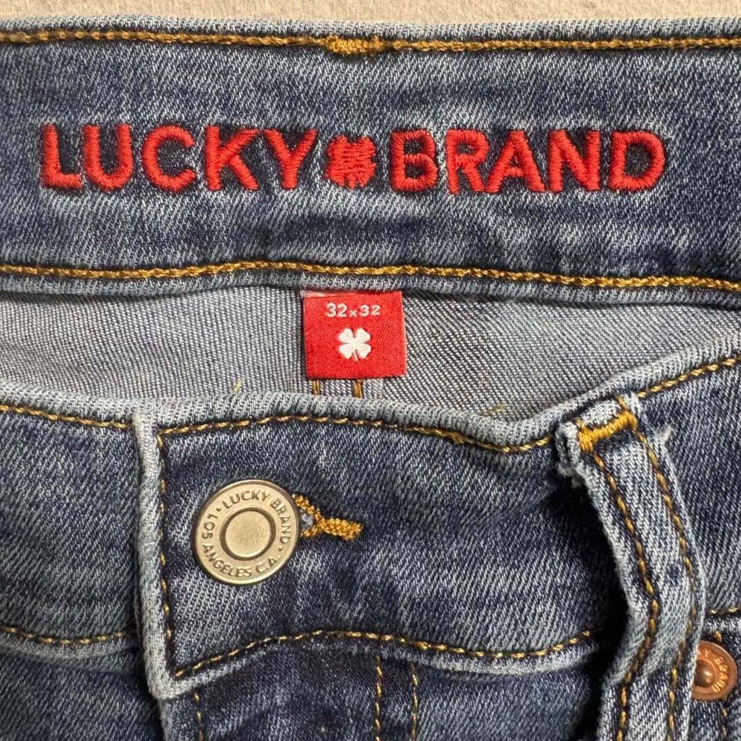 Lucky Brand 223 Straight Jeans Mens 32x32 Blue Denim Classic Fit Pant Fits 32x30