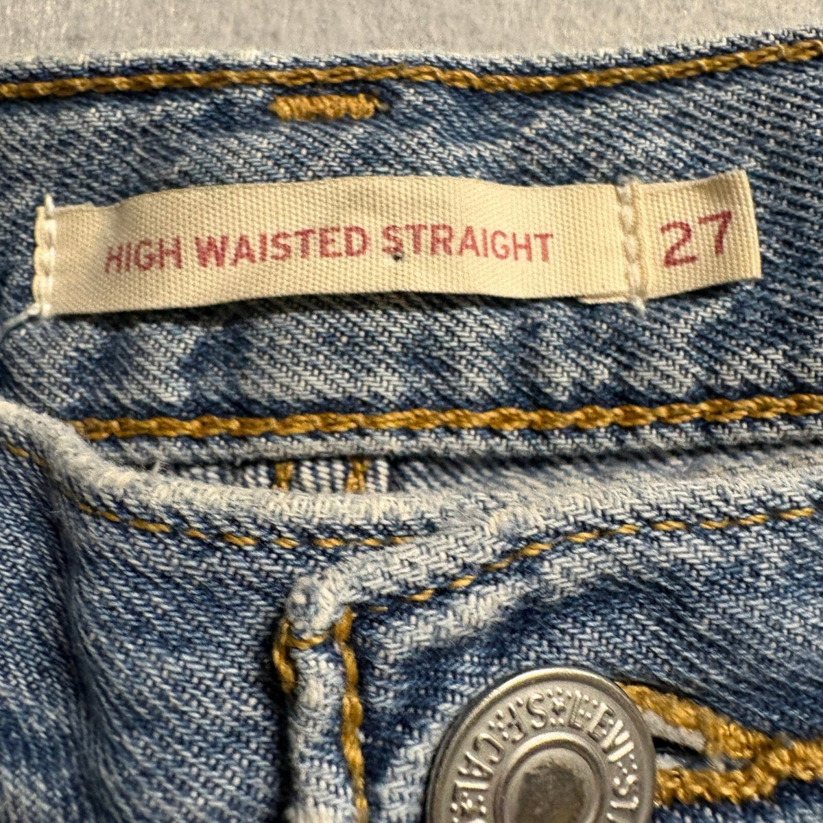 Levis High Waisted Straight Jeans Womens 27 Medium Wash Blue Denim Pants
