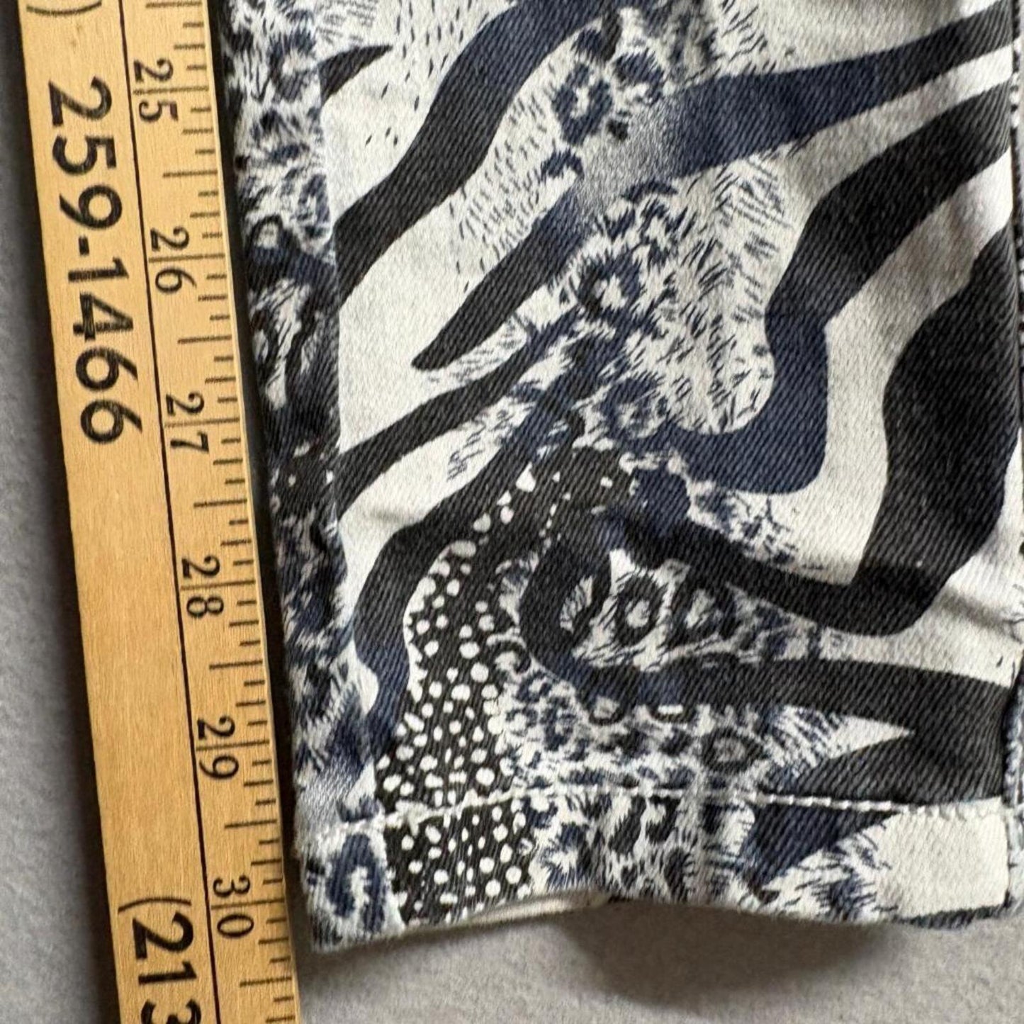 Bour Jeans Womens Size 1 Animal Print Skinny Denim Pants Zebra Leopard Patchwork