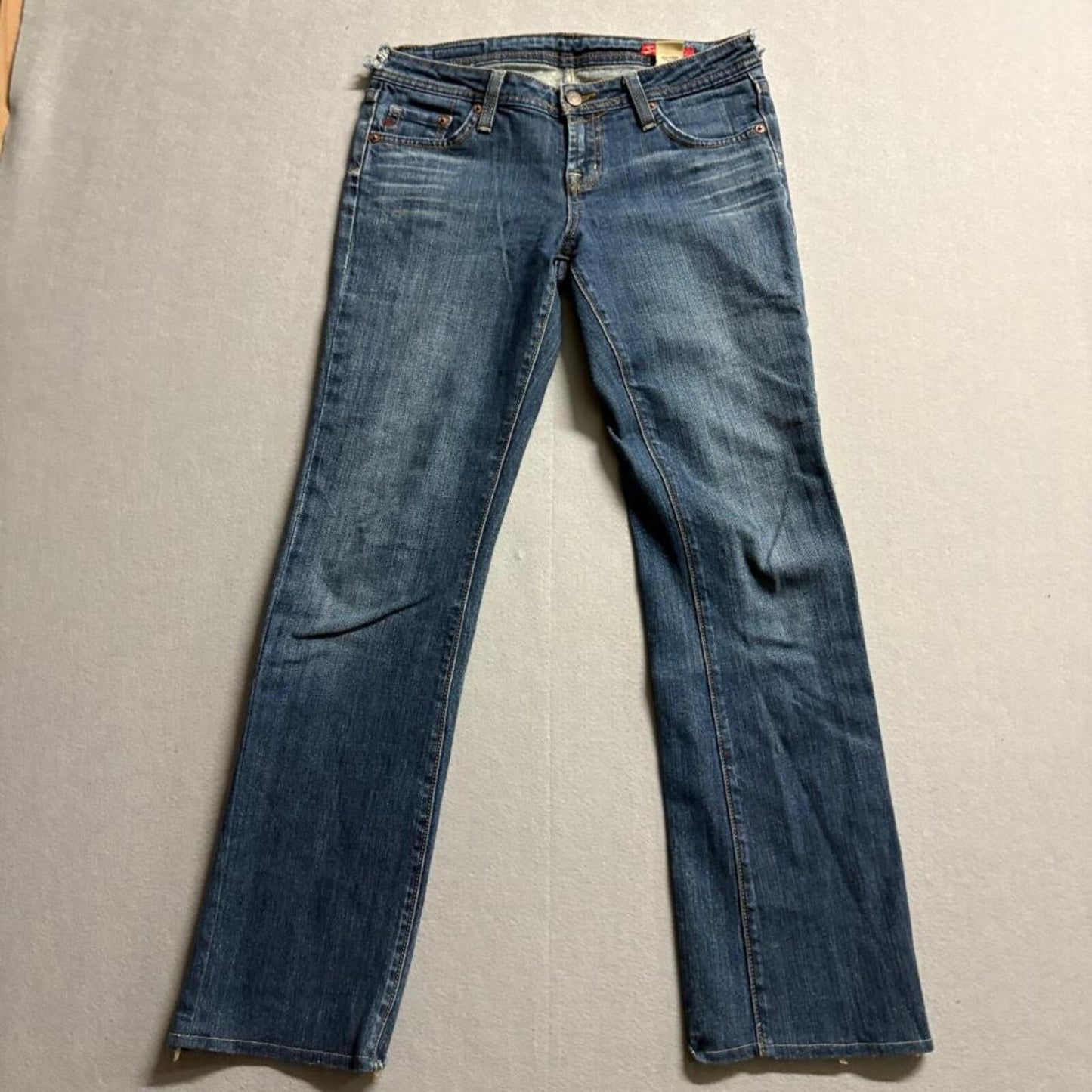 Seven7 Flare Jeans Womens Size 30 Blue Denim Low Rise Medium Wash 31x29