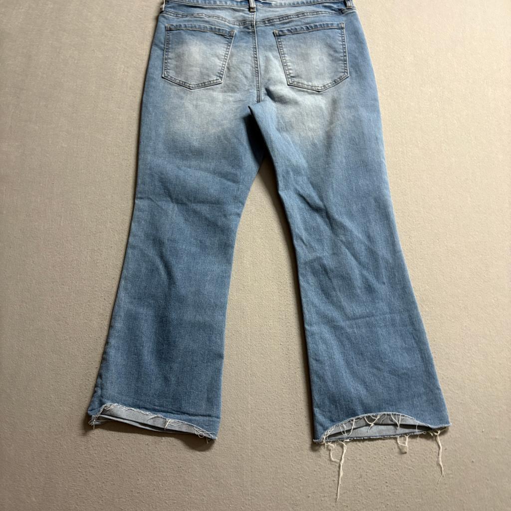 Francescas Harper Heritage High Rise Kick Crop Jeans Womens 29 Blue Denim Raw