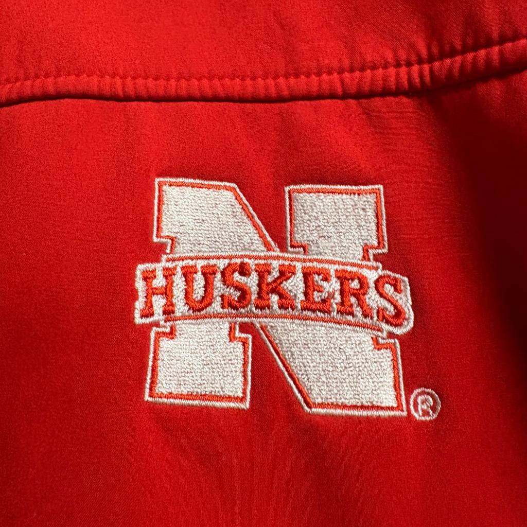 Nebraska Cornhuskers Russell Athletic Softshell Jacket Mens 2XL Red Fleece Lined