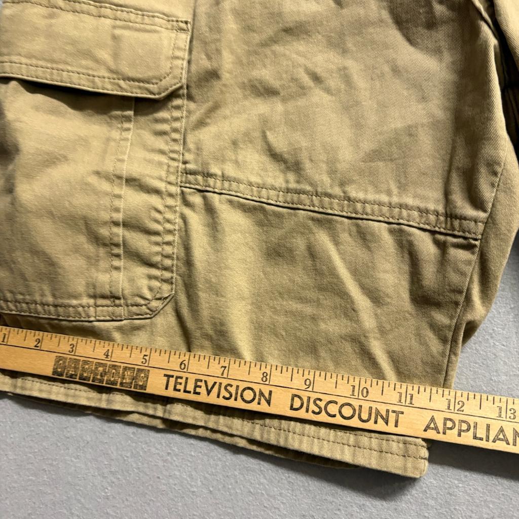 Wrangler Relaxed Fit Cargo Shorts Mens 38 Brown Tan Cotton Twill Casual