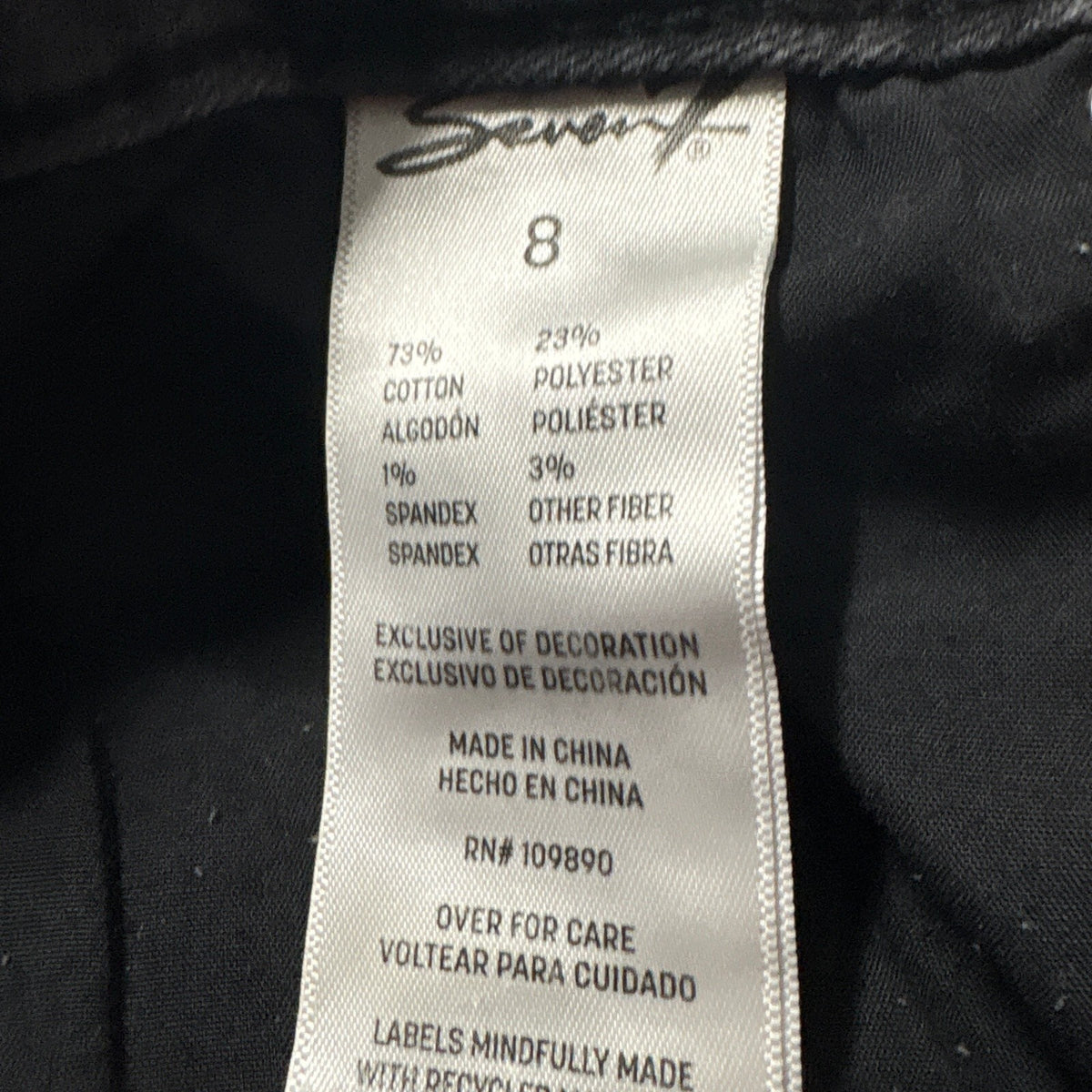 Seven7 Jeans Womens Size 8 Skinny Dark Gray Washed Denim Pants Stretch