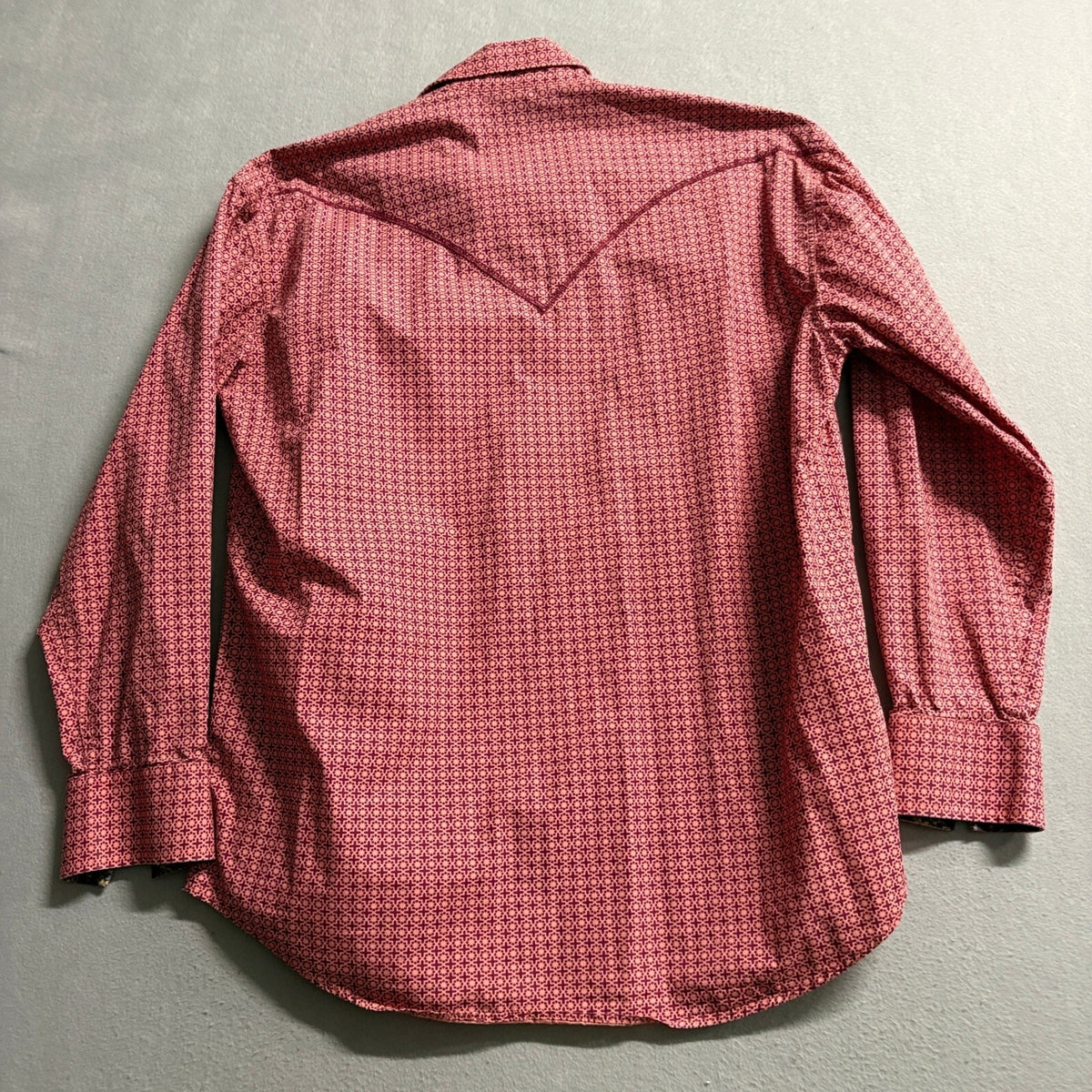 Stetson Western Shirt Mens XL Pink Purple Geometric Pearl Snap Long Sleeve
