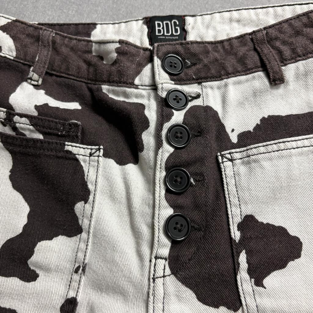 BDG Urban Outfitters Cow Print Jeans Womens 26 Brown White Wide Leg High Rise