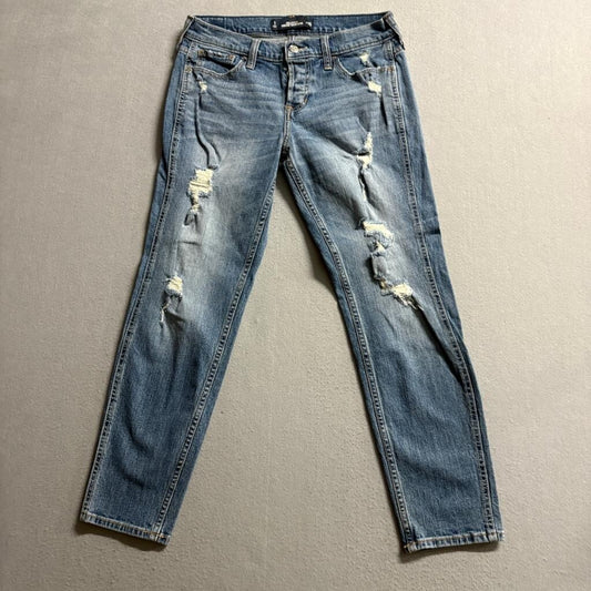 Hollister Vintage Boyfriend Jeans Womens 1 W25 Distressed Blue Denim Stretch