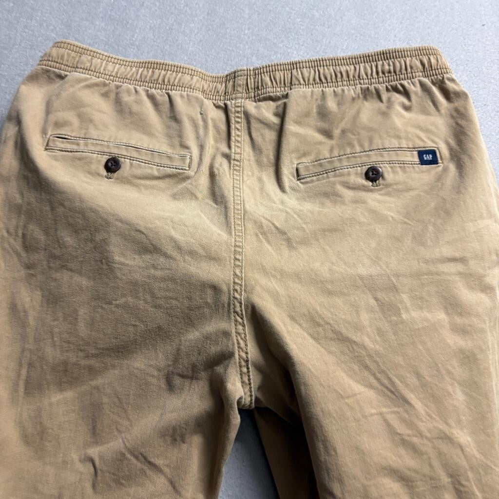 Gap Jogger Pants Mens Medium Khaki Tan Cotton Stretch Drawstring Elastic Waist