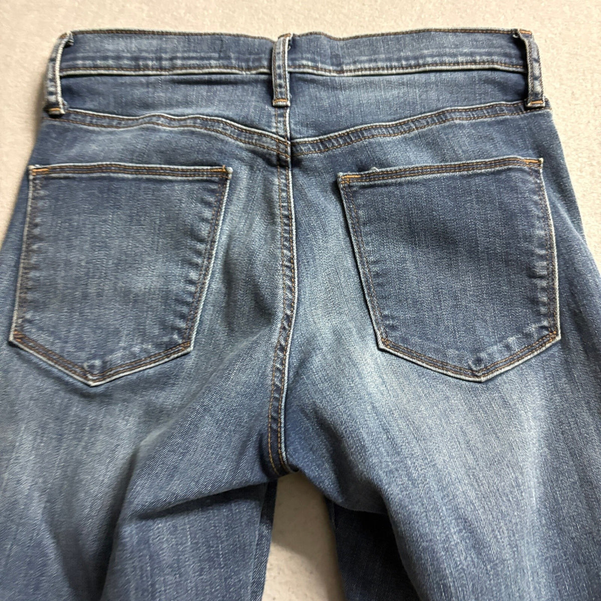 Gap 1969 True Skinny Super High Rise Jeans Womens 26R Blue Velvet Side Stripe