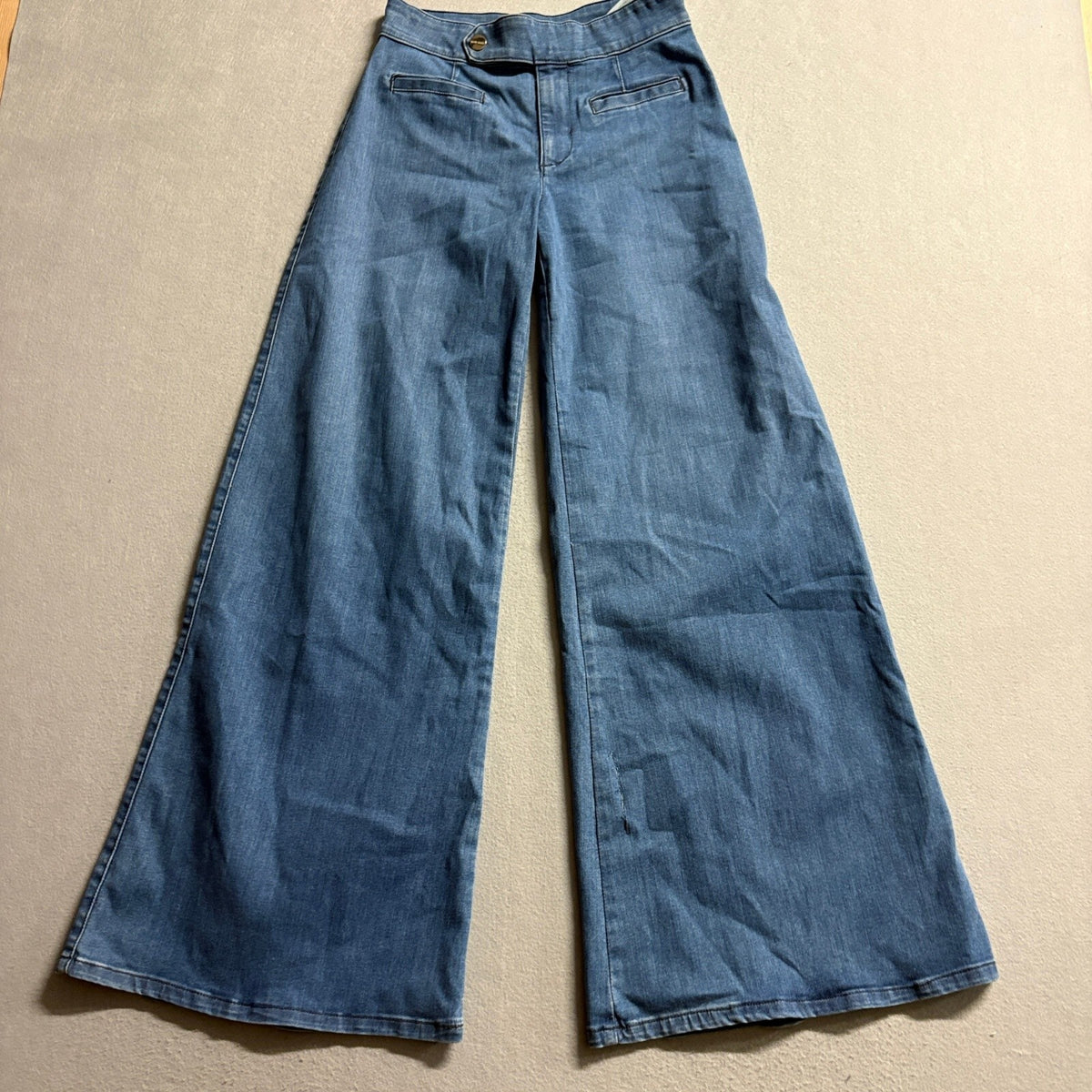 Marciano Guess Wide Leg Jeans Womens 26 Blue High Rise Denim Made In USA Flaw