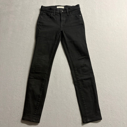 Madewell 9 Inch High Rise Skinny Jeans Womens 24S Black Denim Stretch