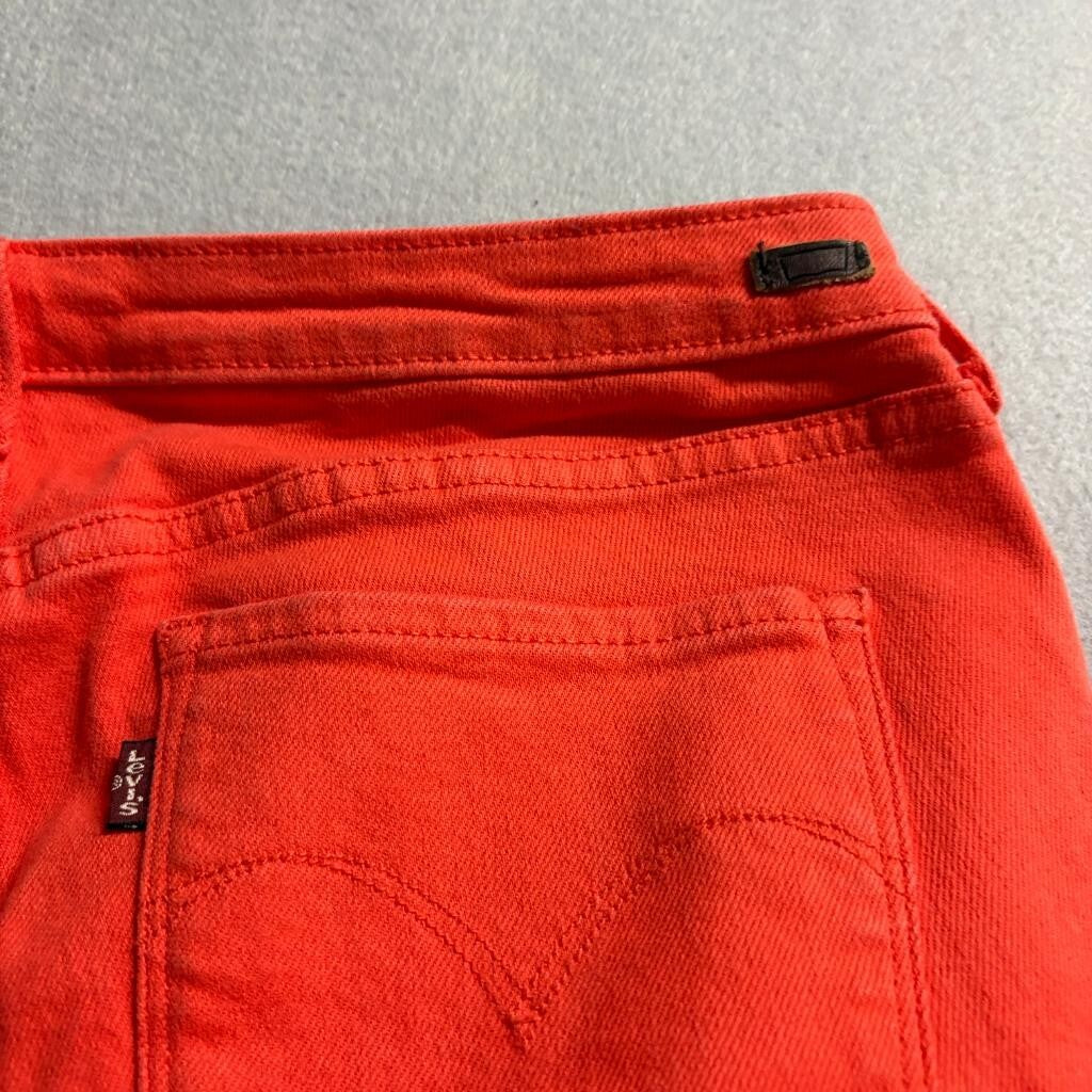 Levis 31 Legging Jeans Womens 31 Red Orange Stretch Denim Skinny Pants