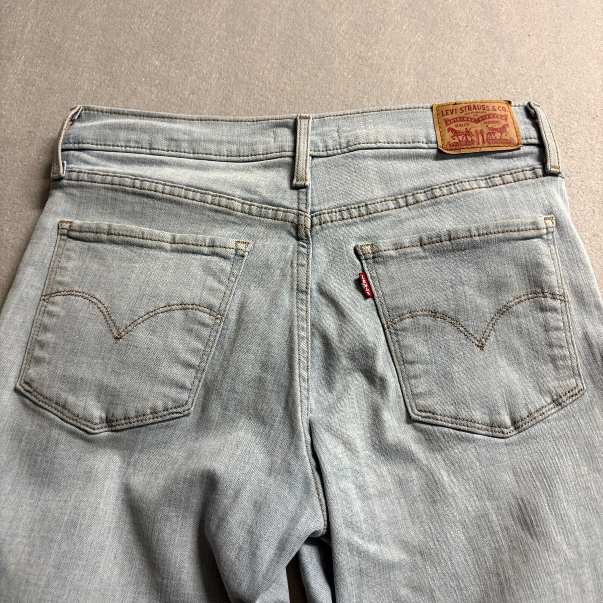 Levis 311 Shaping Skinny Jeans Womens W29 Light Wash Raw Cut Hem Stretch Blue