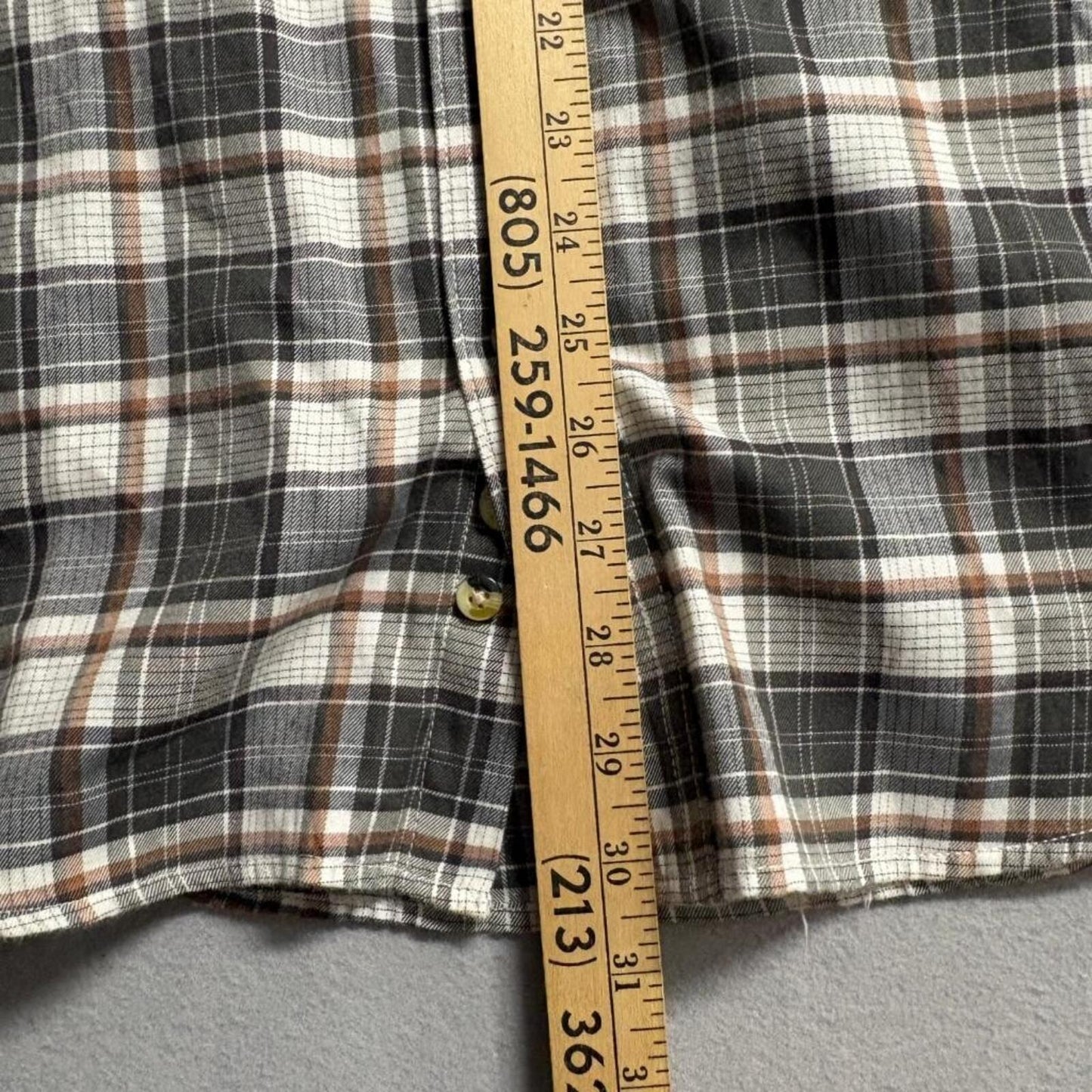 Clearwater Outfitters Plaid Button Down Shirt Mens Large Brown Gray Long Sleeve