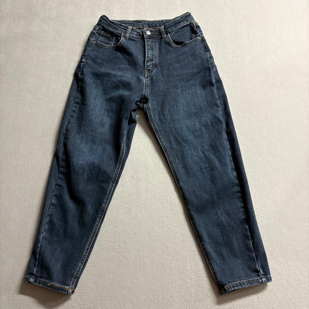 Disney Mickey Mouse Embroidered Jeans Womens S Blue Denim High Rise Tapered