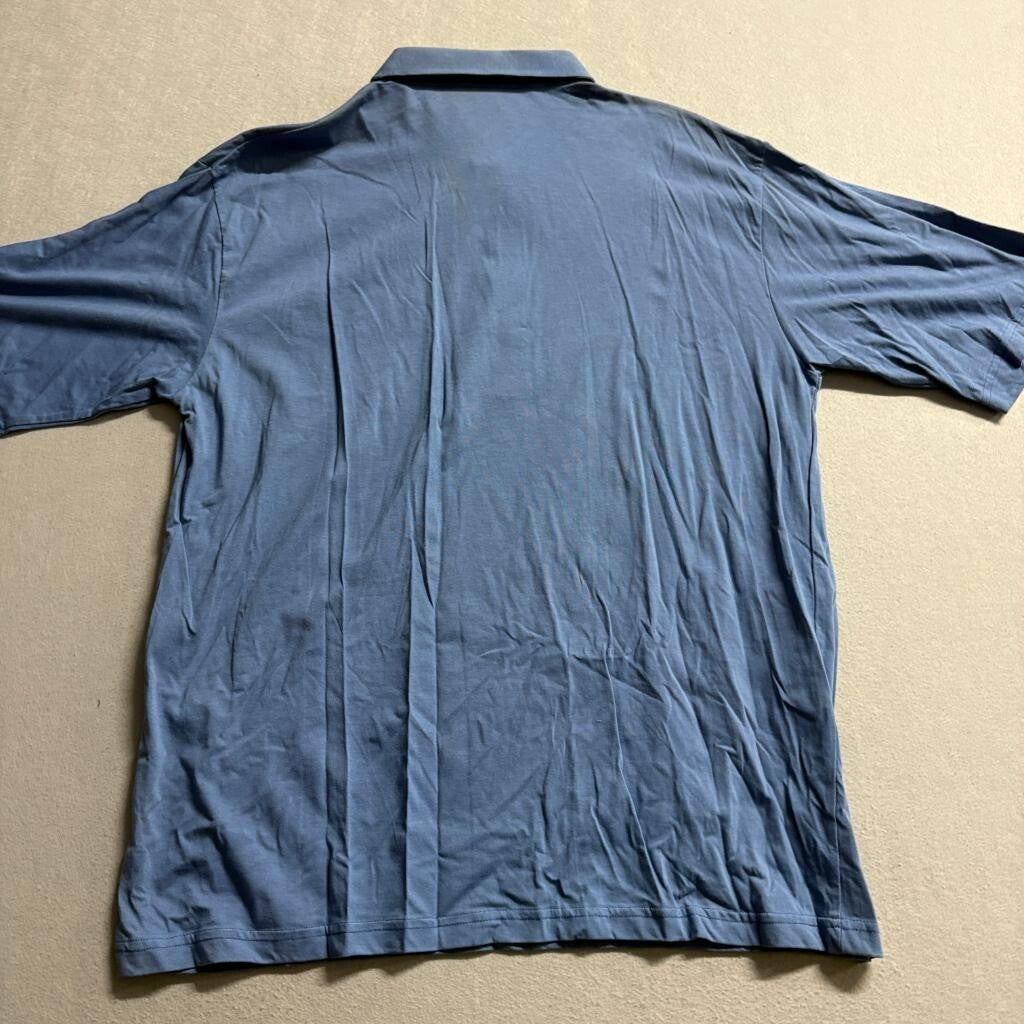 Knightsbridge Polo Shirt Mens XL Blue Cotton Blend Short Sleeve Pocket Kmart NWT
