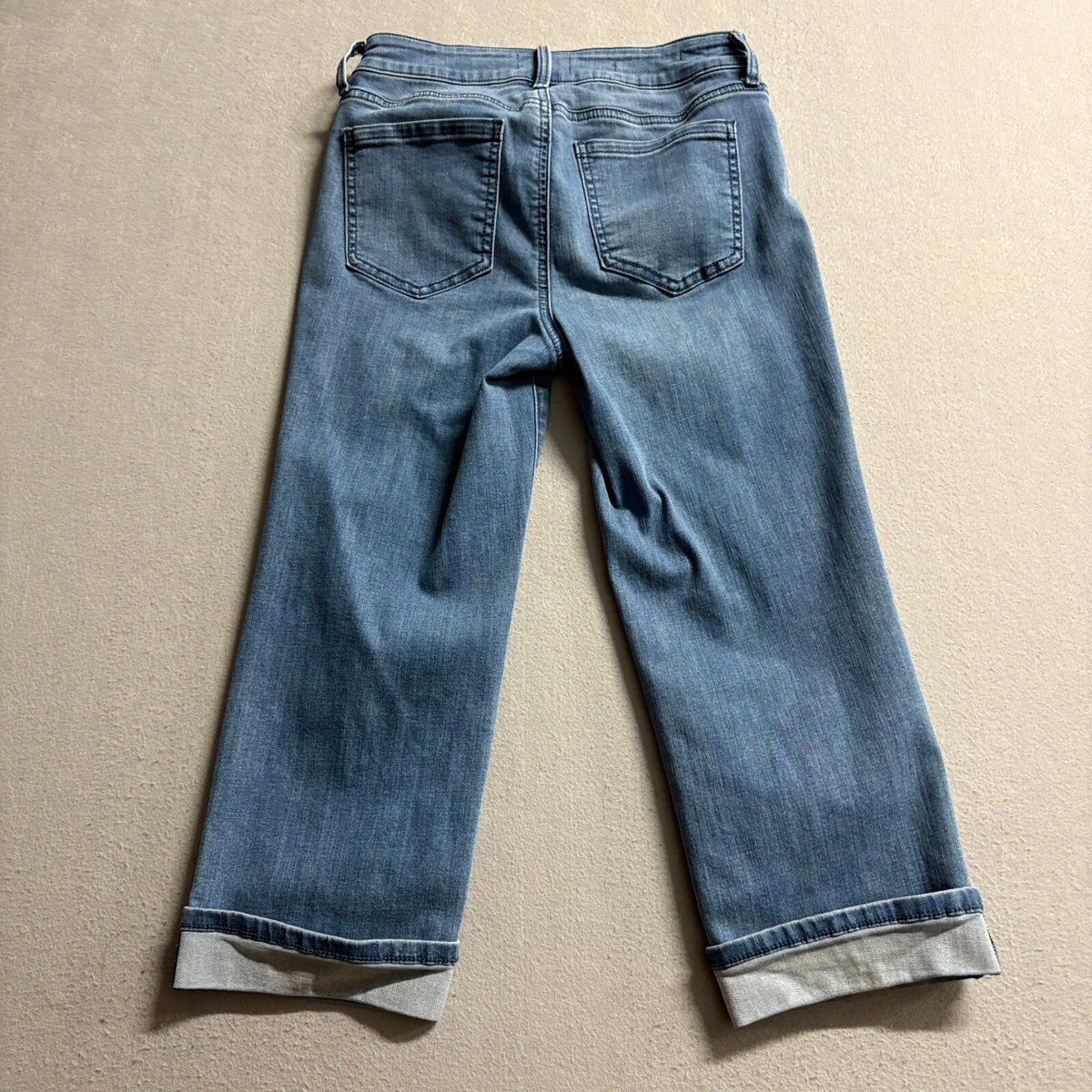 NYDJ Marilyn Straight Jeans Womens Size 0 Blue Lift Tuck Cool Embrace Cuffed