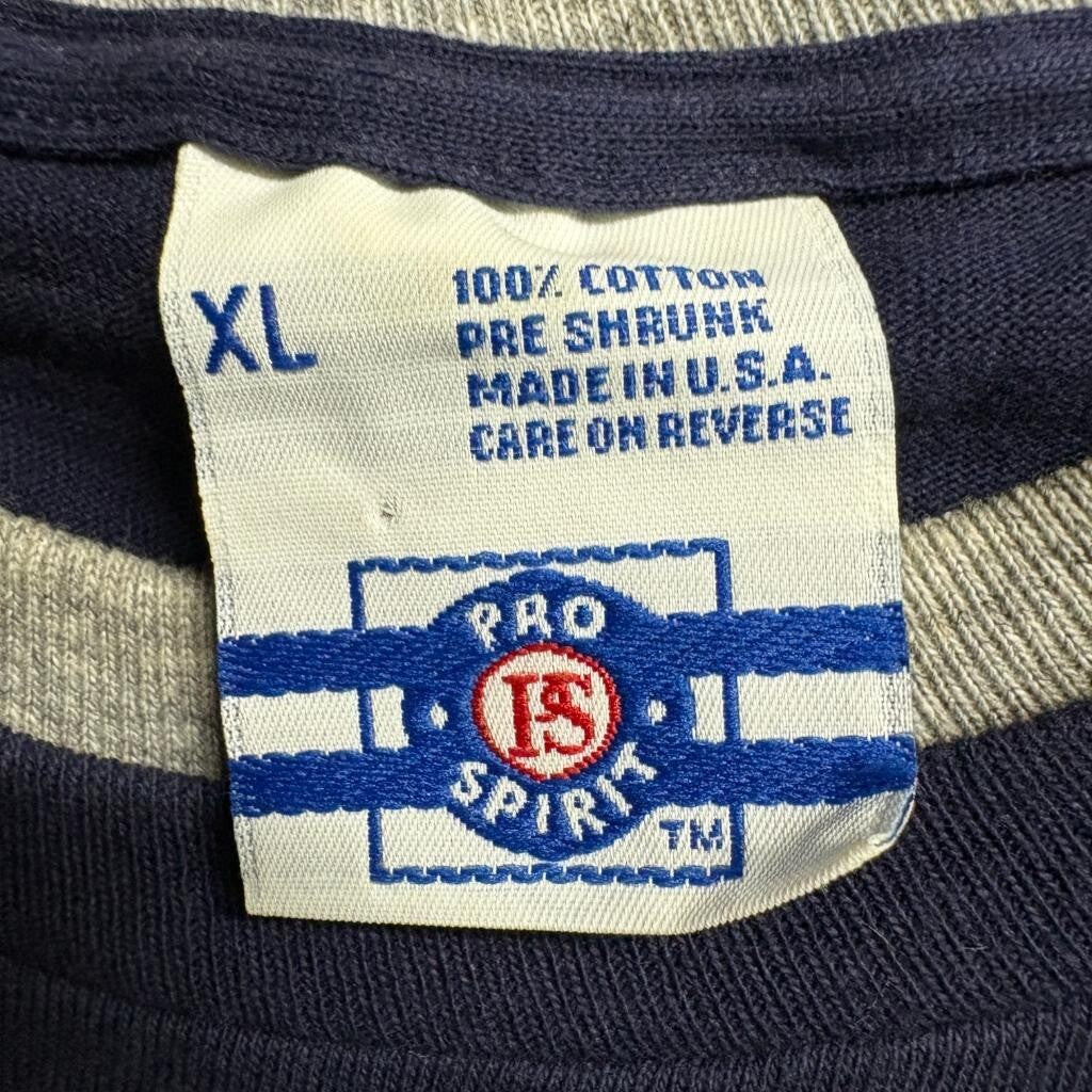 Vintage Pro Spirit Blank T-Shirt Mens XL Blue Single Stitch Made in USA Cotton