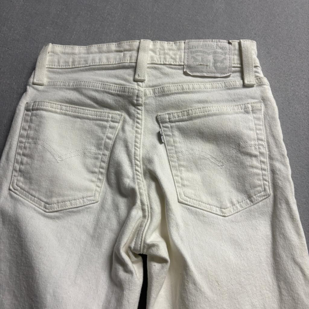 Levis 721 High Rise Skinny Jeans Womens 26x30 Off White Denim Stretch Pants