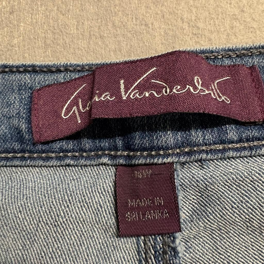 Gloria Vanderbilt Amanda Jeans Womens 16W Blue Denim Classic Straight Leg