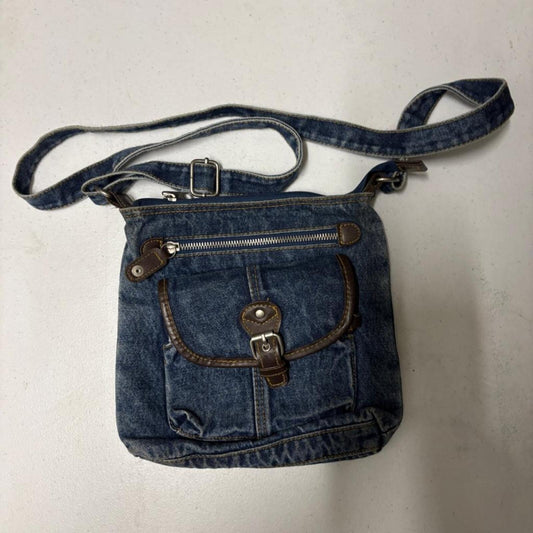 Vintage Y2K Denim Crossbody Bag Blue Jean Small Messenger Purse Faux Leather