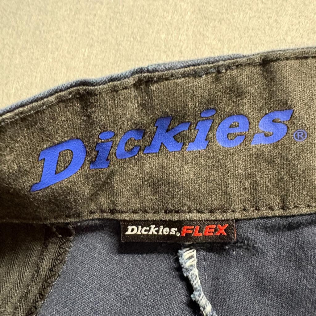 Dickies Flex Mens 34x32 Navy Blue Work Pants Flat Front Chino WP150DN