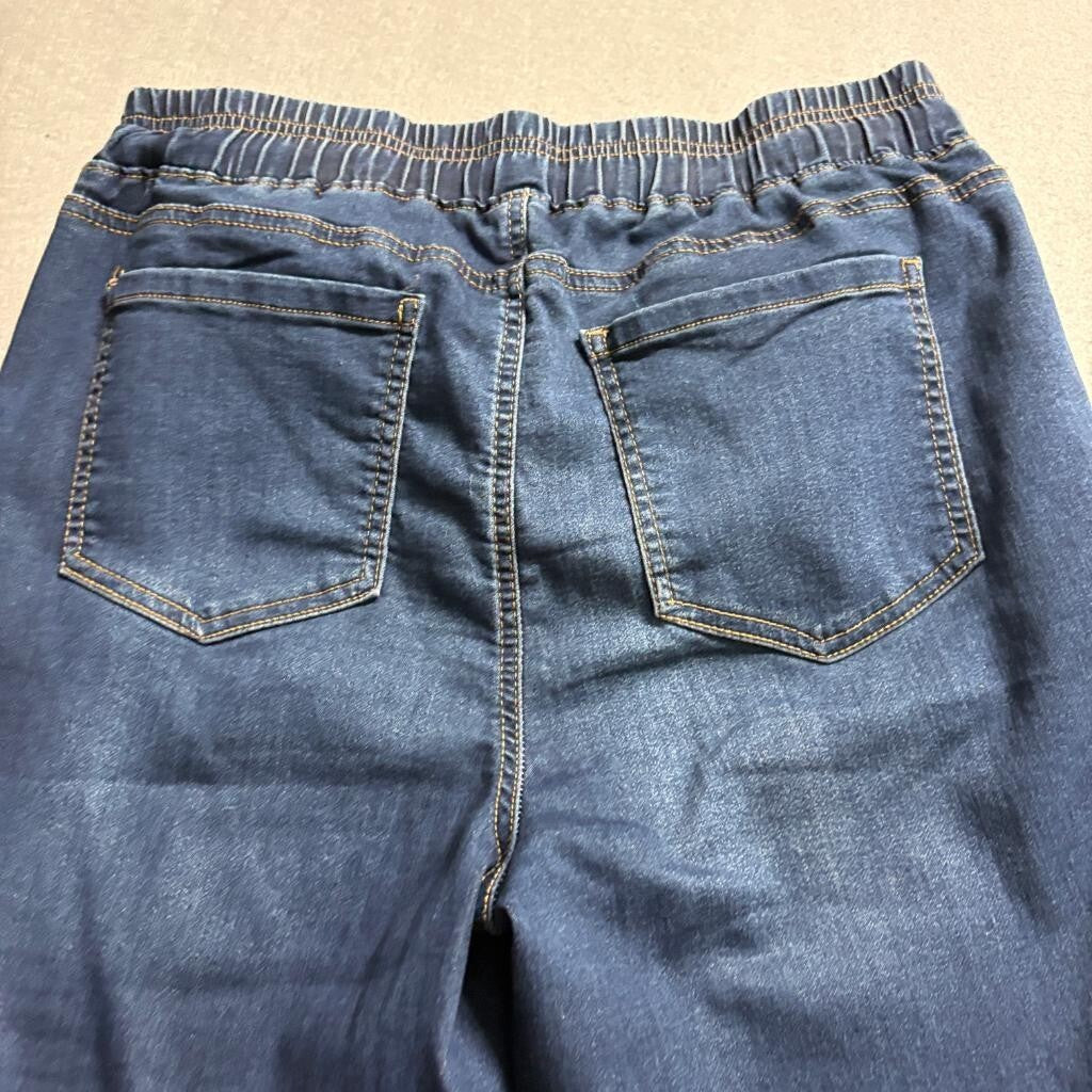 One 5 One Denim Joggers Womens Small Blue Elastic Drawstring Waist Stretch Jeans