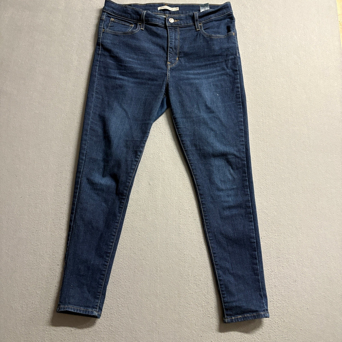 Levi's 720 High Rise Super Skinny Jeans Womens 32 W32 L28 Blue Stretch Denim