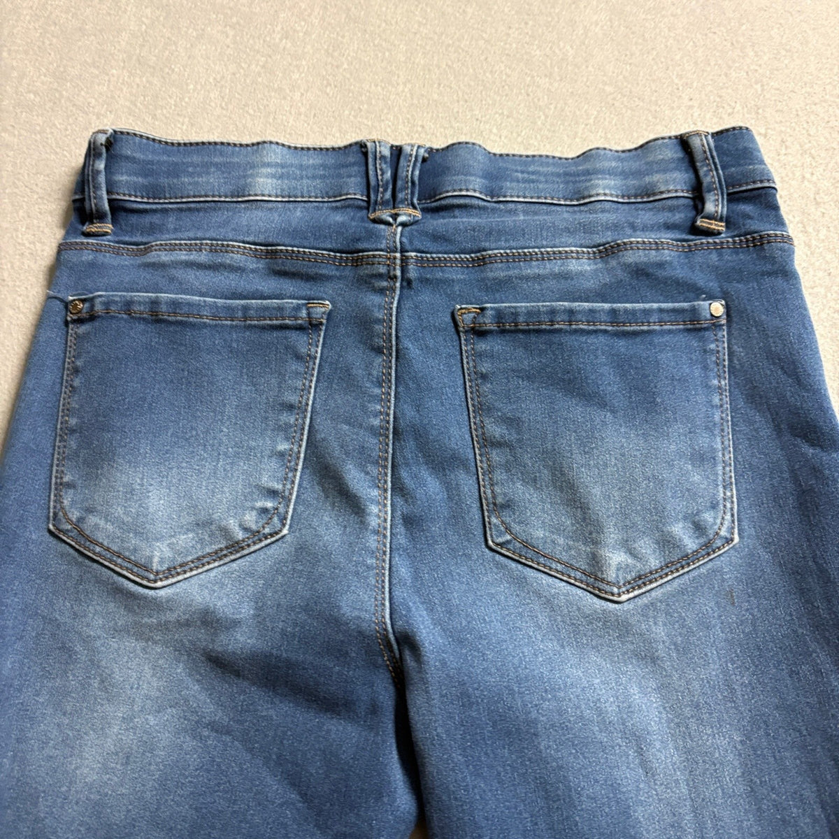 Curve Appeal Women Size 8 Blue Denim Skinny Stretch Jeans High Rise Elastic