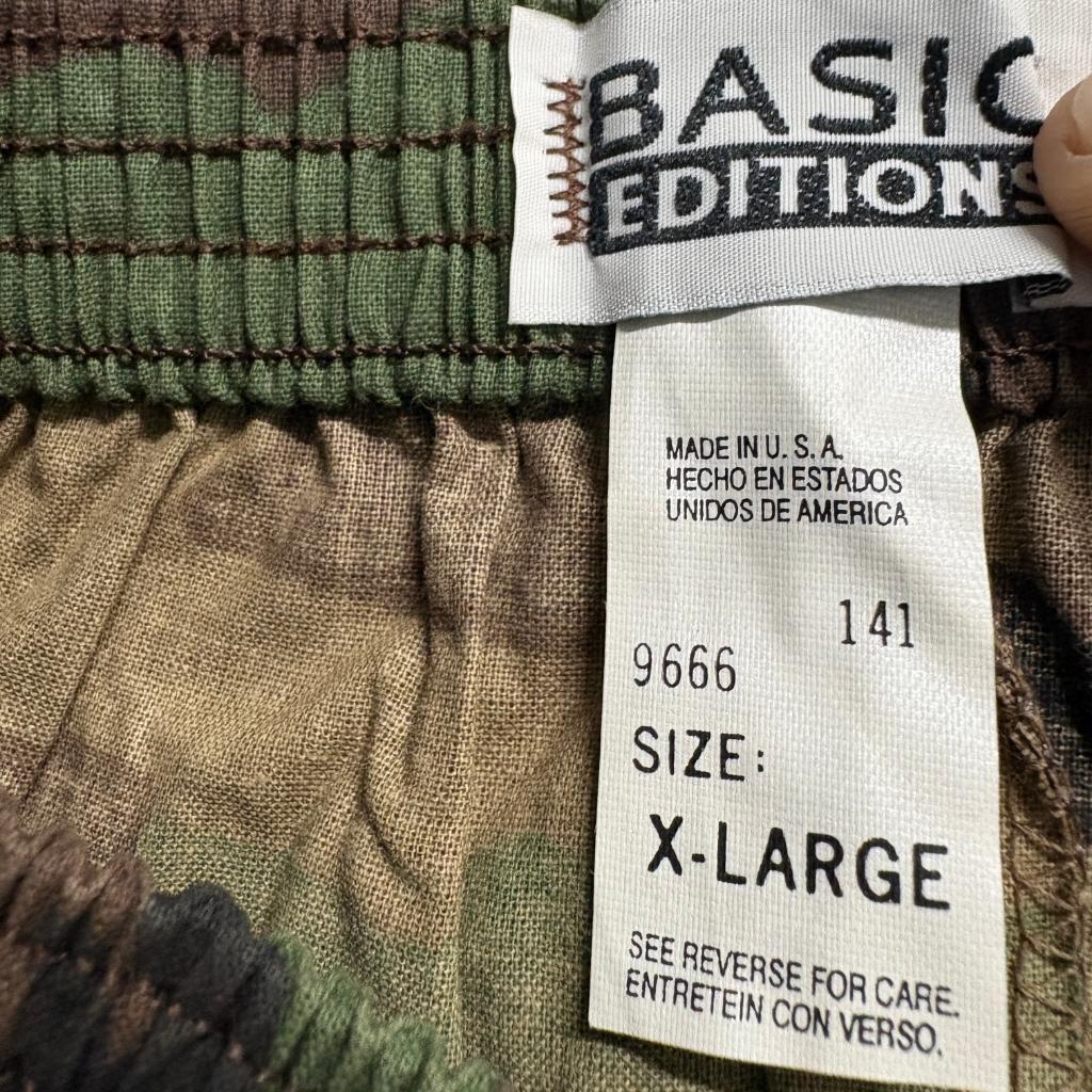 Vintage Basic Editions Camo Shorts Mens XL Green Woodland Camouflage USA Made