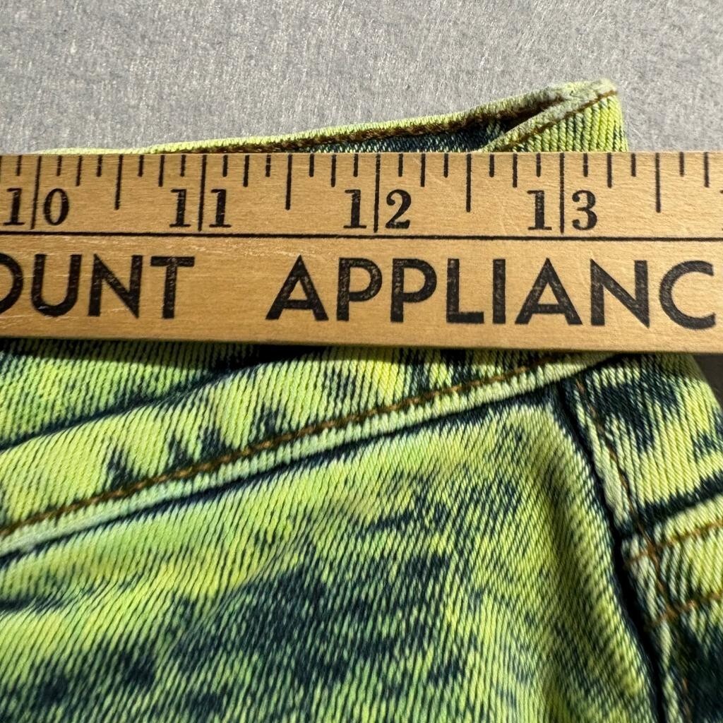 Vibrant M.I.U. Jeans Womens 9 W28 Green Acid Wash High Rise Mom Tapered Leg USA