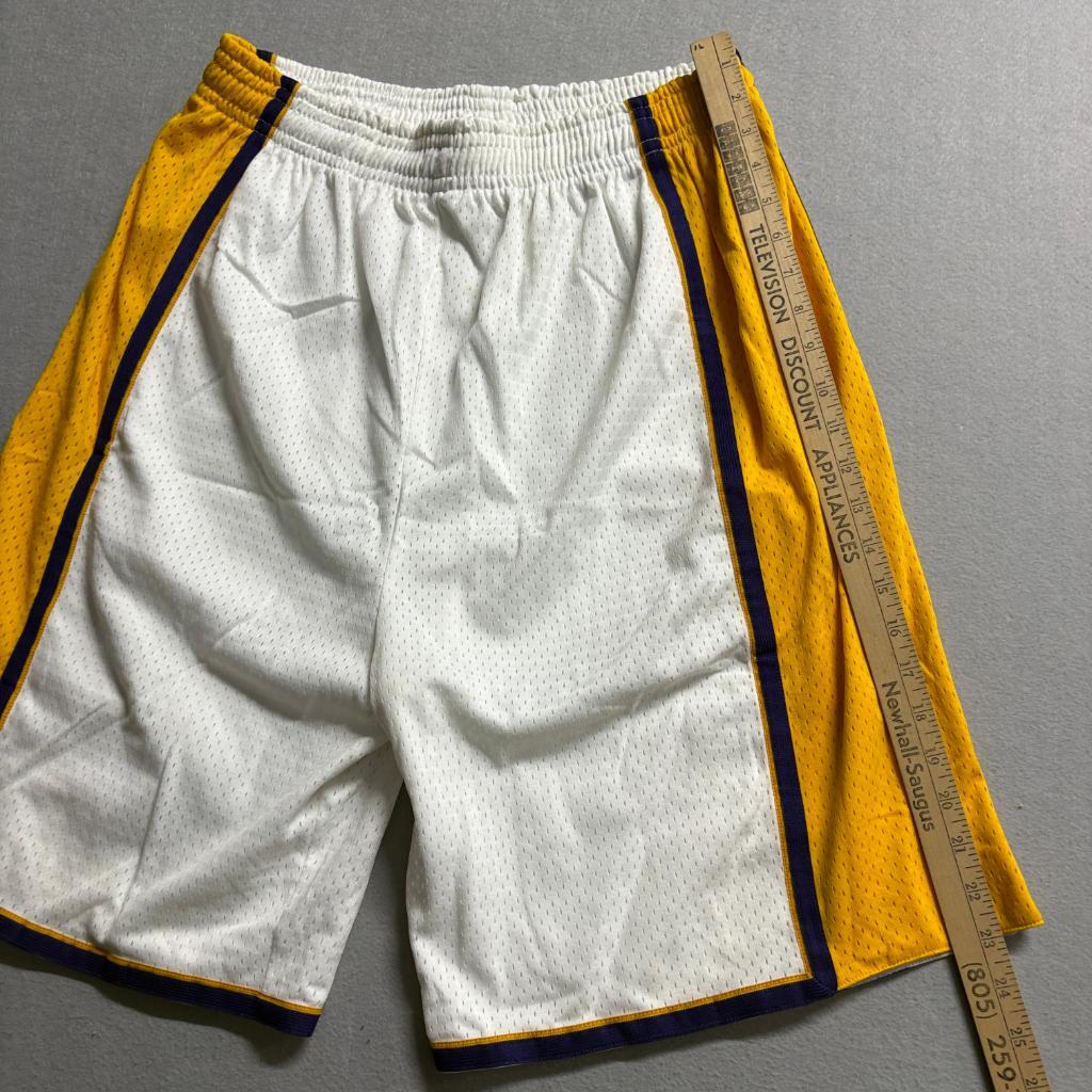 AGMI Los Angeles Lakers Style Mesh Basketball Shorts Mens XL White Yellow Purple