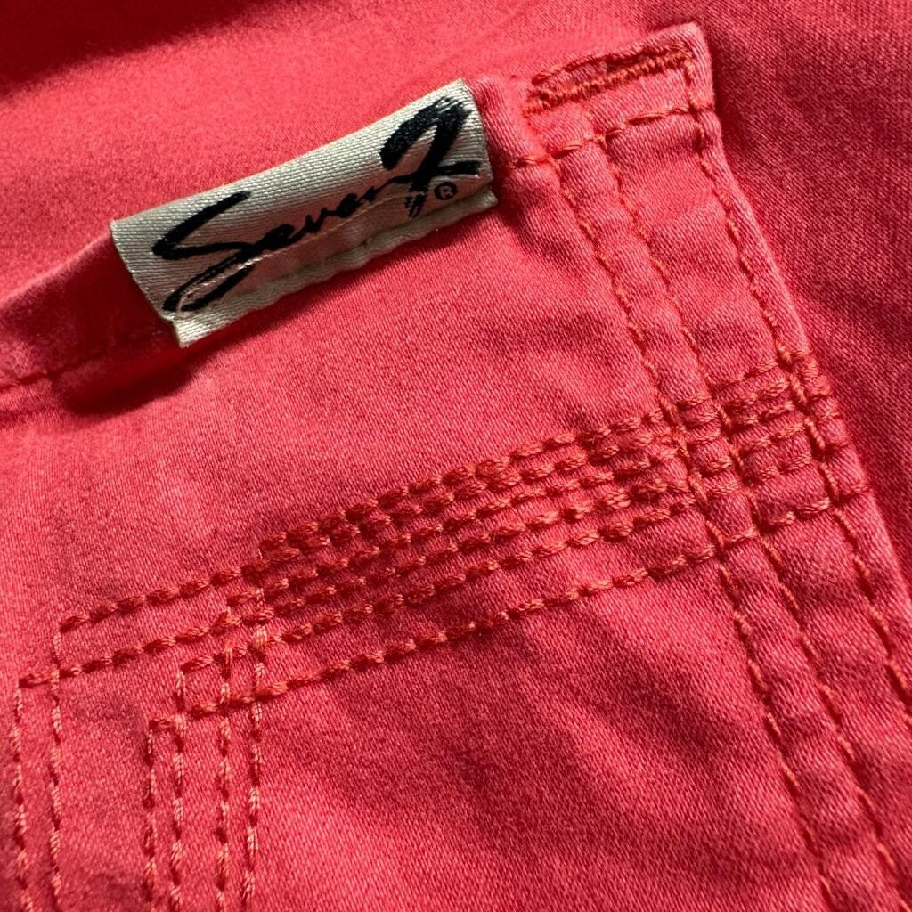 Seven7 High Rise Skinny Crop Jeans Womens Size 8 Red Stretch Denim Crop Pants