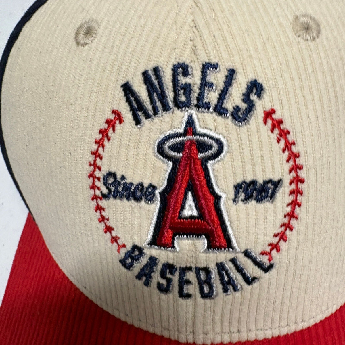 Los Angeles Angels Corduroy Hat FanDuel Sports Network Strapback Cap MLB