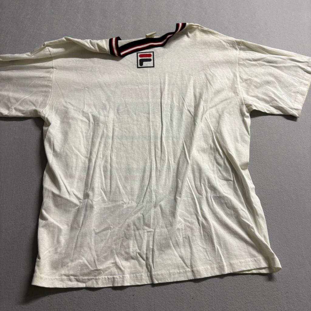 Vintage Fila USA T-Shirt and Shorts Set Mens XL White Black Cotton Made in USA