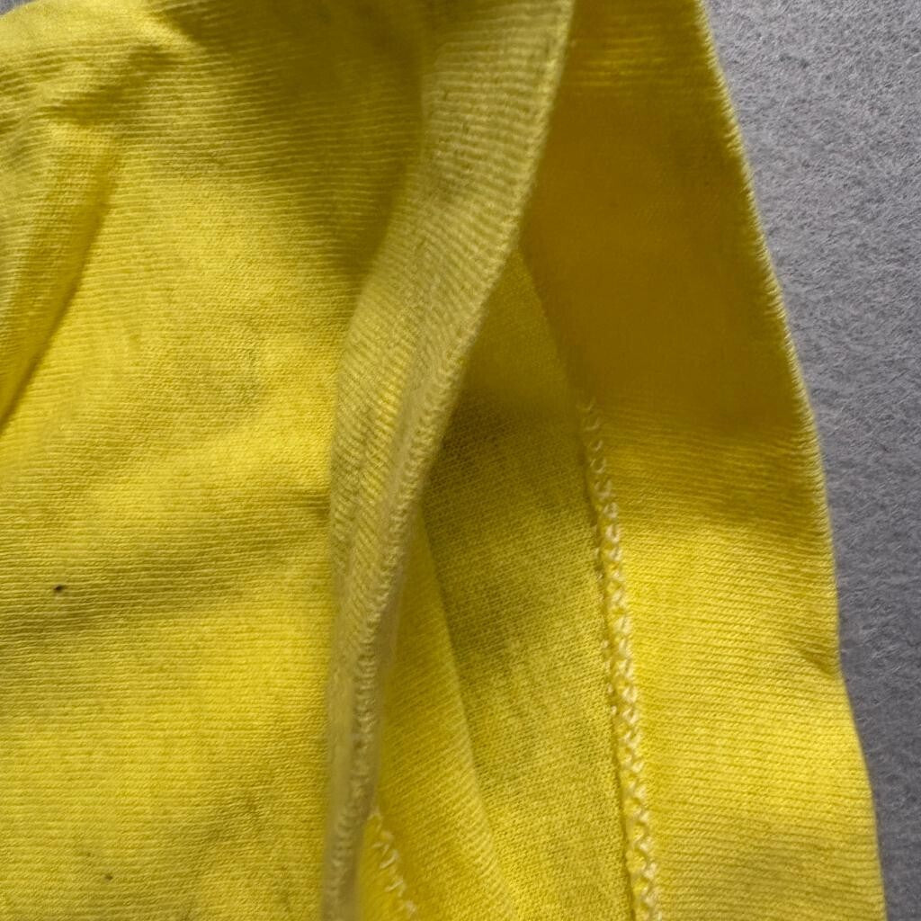 Vintage Fruit of the Loom Pocket T-Shirt Mens XL Yellow Blank Single Stitch USA