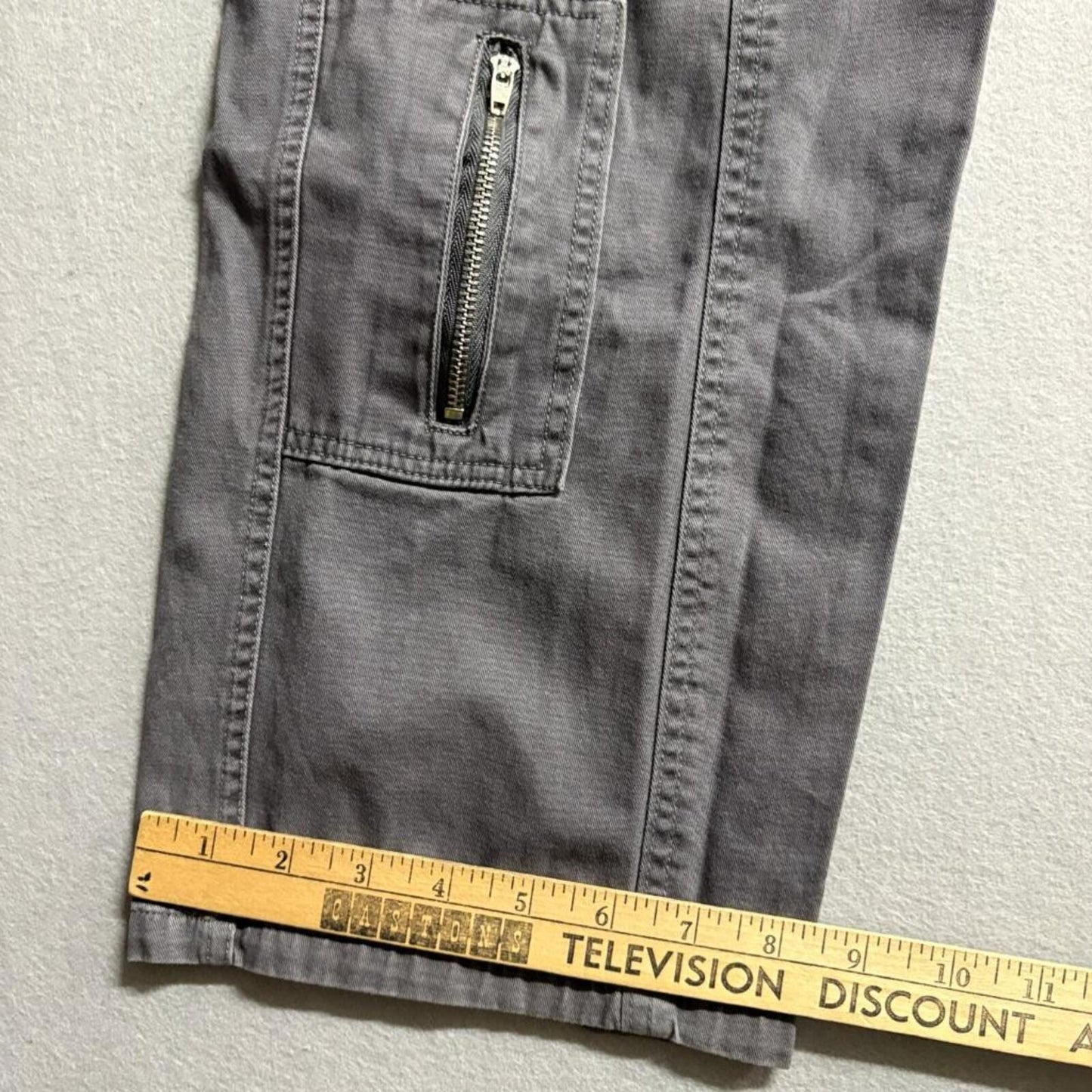 Angel Kiss Cargo Pants Womens 7/28 Gray Cotton Utility Multi Pocket Wide Leg
